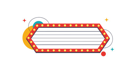 Retro illuminated marquee sign for entertainment events and celebrations.