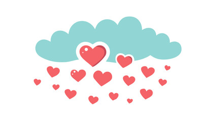 Heart rain cloud vector illustration for valentine's day love romance wedding anniversary design element art
