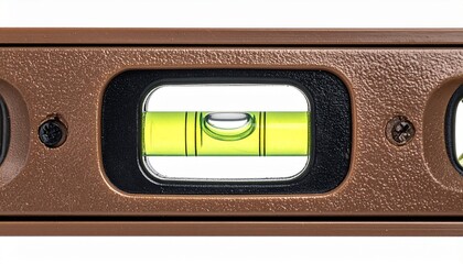 brown spirit level isolated  on white background