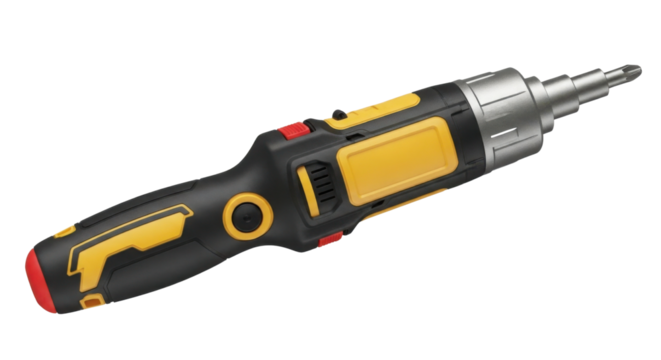 Cordless screwdriver for home improvement and construction work isolated PNG with Transparent Background