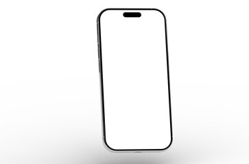 Clean, isolated smartphone mockup with blank screen. Perfect for app presentations or website designs.