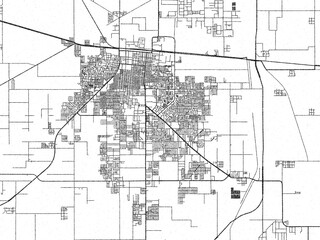 Poster-ready monochrome city map of Ganganagar, India, with detailed streets and rivers.