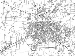 Naklejka premium Artistic monochrome city map of Hoshiarpur, India, created in a hand-drawn style.