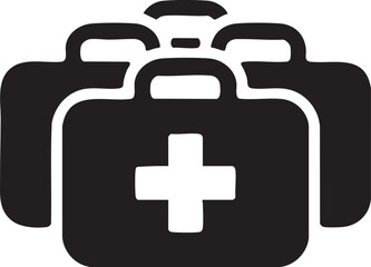 Vector Set of First Aid Kit Icons with Cross Symbol for Safety and Rescue