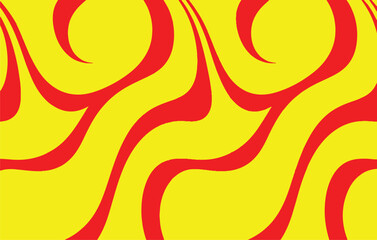 Obraz premium Red Swirls on Yellow Background Abstract Pattern Keywords: abstract, background, pattern, red, yellow, swirl, design, graphic, art, texture, shape