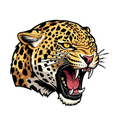 Leopard Head Mascot Vector – Ferocious Wild Cat Logo