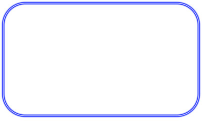 blue neon rounded rectangular frame on white background