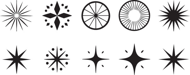 Vector Set of Decorative Icons Featuring Ornaments, Chess Figures and Gates