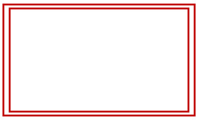 Fototapeta premium red picture frame double line border on white background
