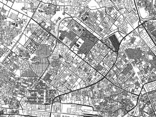 Naklejka premium Hand-drawn style black and white city map of Rohini, India, ready for wall art or editorial projects.