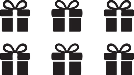Holiday Present Silhouette Collection of Wrapped Gift Boxes Vector Design