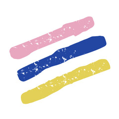 Pink, blue, and yellow horizontal bars stacked, ideal for color-blocked graphic themes