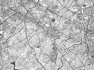 Fototapeta premium Minimalist monochrome city map of Anjo, Japan, illustrated with urban detail.
