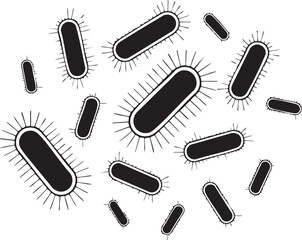 Bacteria and Microorganism Silhouettes Vector Illustration for Science Concepts