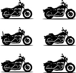 Obraz premium Motorcycle Silhouette Vector Bundle