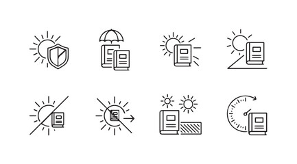Vector art of book protection icons