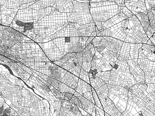 Fototapeta premium Monochrome hand-drawn map of Gyoda, Japan, ideal for decorative and editorial use.