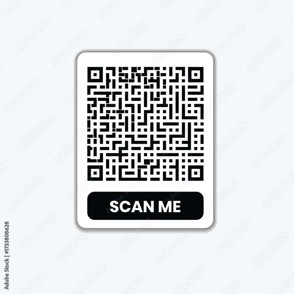 Wall mural modern 3d qr code scan for phone. qr code for mobile app, payment and phone.