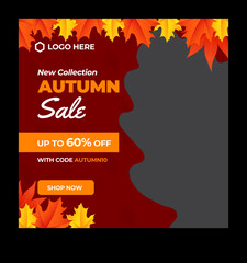 Autumn Special Sale Social Media Banner Template &ndash; Seasonal Discount Promotion Design