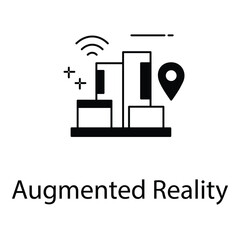 Augmented Reality Icon for Digital Interactive Virtual Experience and Smart Technology
