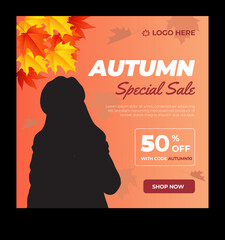 Autumn Special Sale Social Media Banner Template &ndash; Seasonal Discount Promotion Design