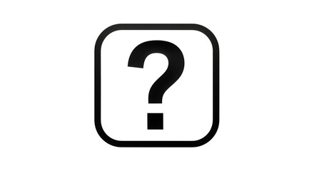 Question Mark Symbol in Rounded Square cutout png isolated on a transparent background