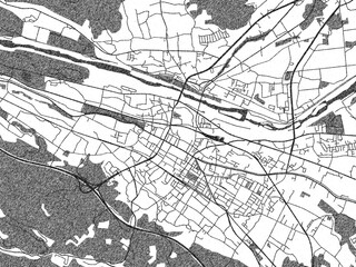 Naklejka premium Minimalist monochrome city map of Imaichi, Japan, illustrated with urban detail.