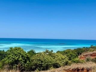 Turquoise waters of Nosy Iranja sandbank in Madagascar