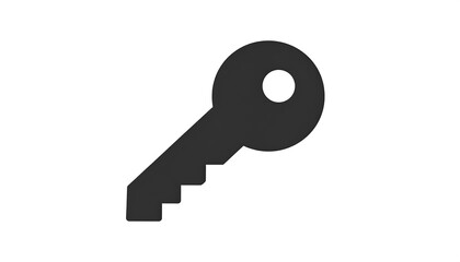 Simple black key icon on white background