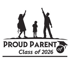 Black silhouettes of parents cheering for child graduating class of 2026