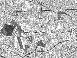 Obraz premium Detailed black and white map of Kamirenjaku, Japan, in artistic sketch style.