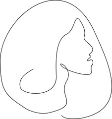 Women Continous  Line Art