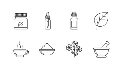 Vector art of herbal medicine isolated