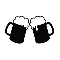 Mug of beer vector icon design. 
