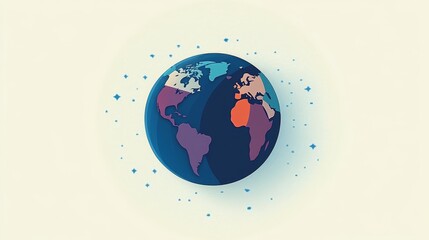 Elegant and Modern Trendy Map Illustration of a Globe Showcasing Global Interconnectivity and Design