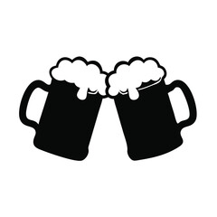 Mug of beer vector icon design. 