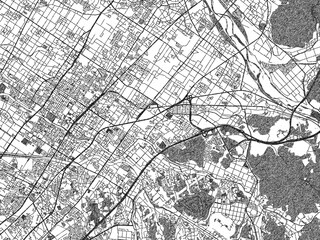 Fototapeta premium Monochrome hand-drawn map of Ritto, Japan, ideal for decorative and editorial use.