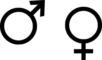 Simple vector icon gender male, female
