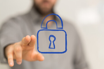 Secure your data.  Cybersecurity, protection, privacy, safety, technology, digital lock, access,...
