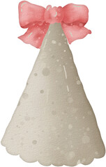 Watercolor Party Hat With Bow