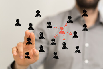 Image depicts a person connecting with a network, ideal for social media, marketing, and networking...