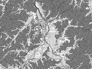 Obraz premium Hand-drawn style black and white city map of Toyooka, Japan, with detailed streets and textures.