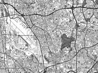 Obraz premium Urban black and white map of Toyonaka, Japan, designed in a sketch style for prints.