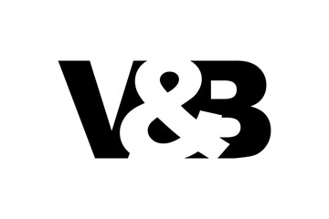 VB logo design in bold style. Black white identity symbol. Modern typography emblem. Corporate branding icon.