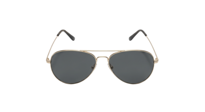 Aviator style sunglasses with metal frame isolated PNG with Transparent Background - Powered by Adobe