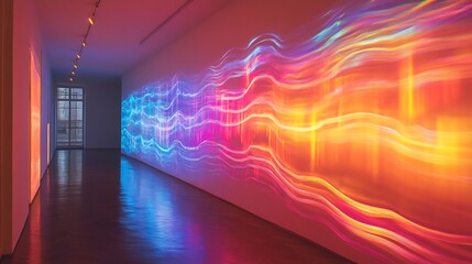 Luminous corridor showcasing an abstract display of ethereal energy flow