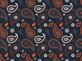 Naklejka premium Herb seamless pattern on vector horizontal. Calligraphic textile on swirl meadow. Shirt delicate to eco ornament.