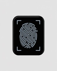 Digital fingerprint scan icon for security and identification