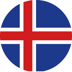 Obraz premium Iceland flag illustrator national of round