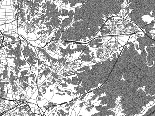Hand-drawn style black and white city map of Namyangju, Republic of Korea, ready for wall art or editorial projects.